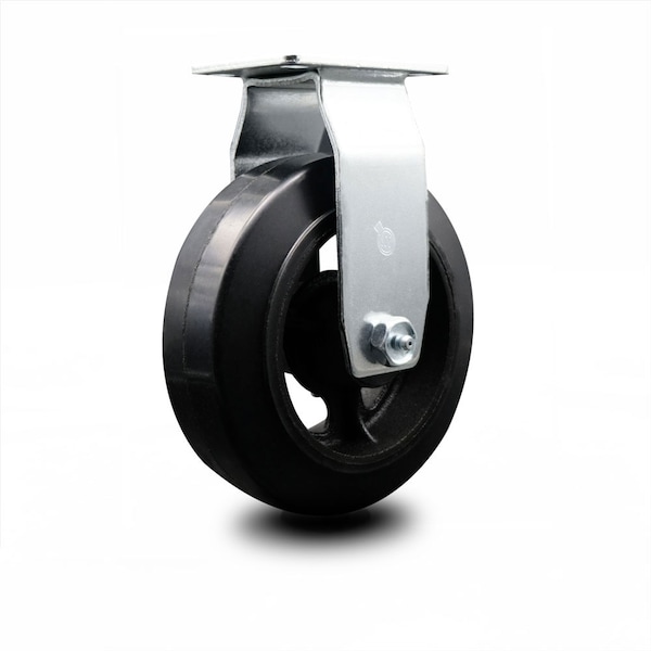 6 Inch Rubber on Cast Iron Wheel Rigid Caster with Ball Bearing SCC